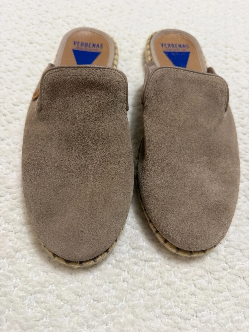 Verbenas Celia Espadrilles Taupe Suede Flats Women’s Size 41 EU 10-10.5 US